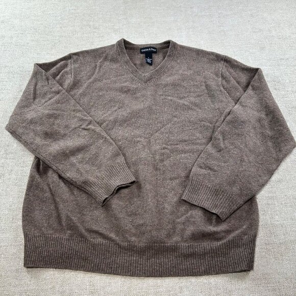 Grayson & Dunn Men's SZ Large Brown 100% Lamb's Wool Sweater - Picture 6 of 7